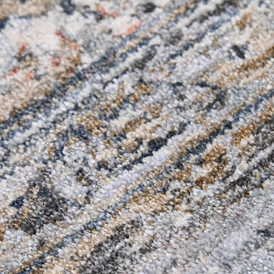 5' x 8' Gray and Brown Oriental Power Loom Area Rug