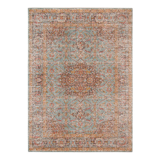 9' x 12' Sea Green Medallion Power Loom Area Rug With Fringe
