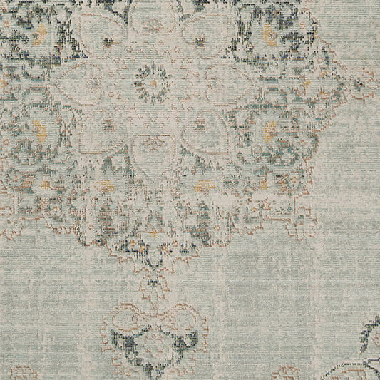 2' x 3' Green and Brown Medallion Power Loom Distressed Area Rug