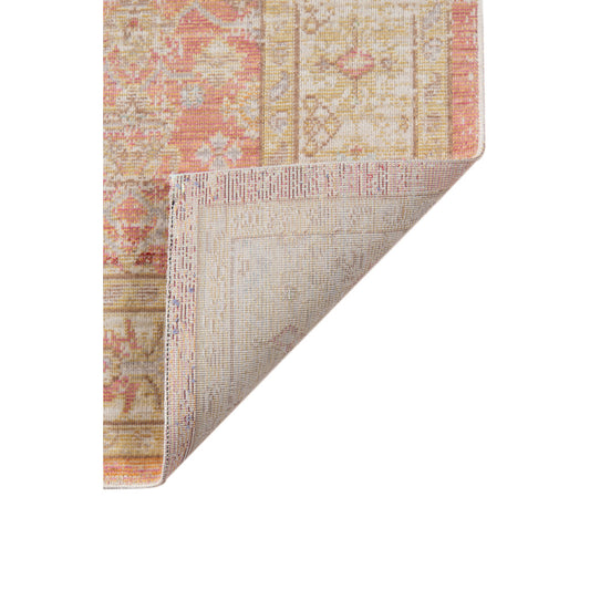 5' x 7' Salmon Floral Power Loom Area Rug