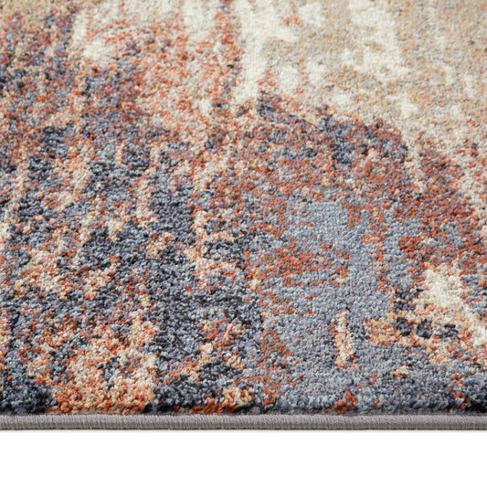 10' Beige Abstract Power Loom Runner Rug