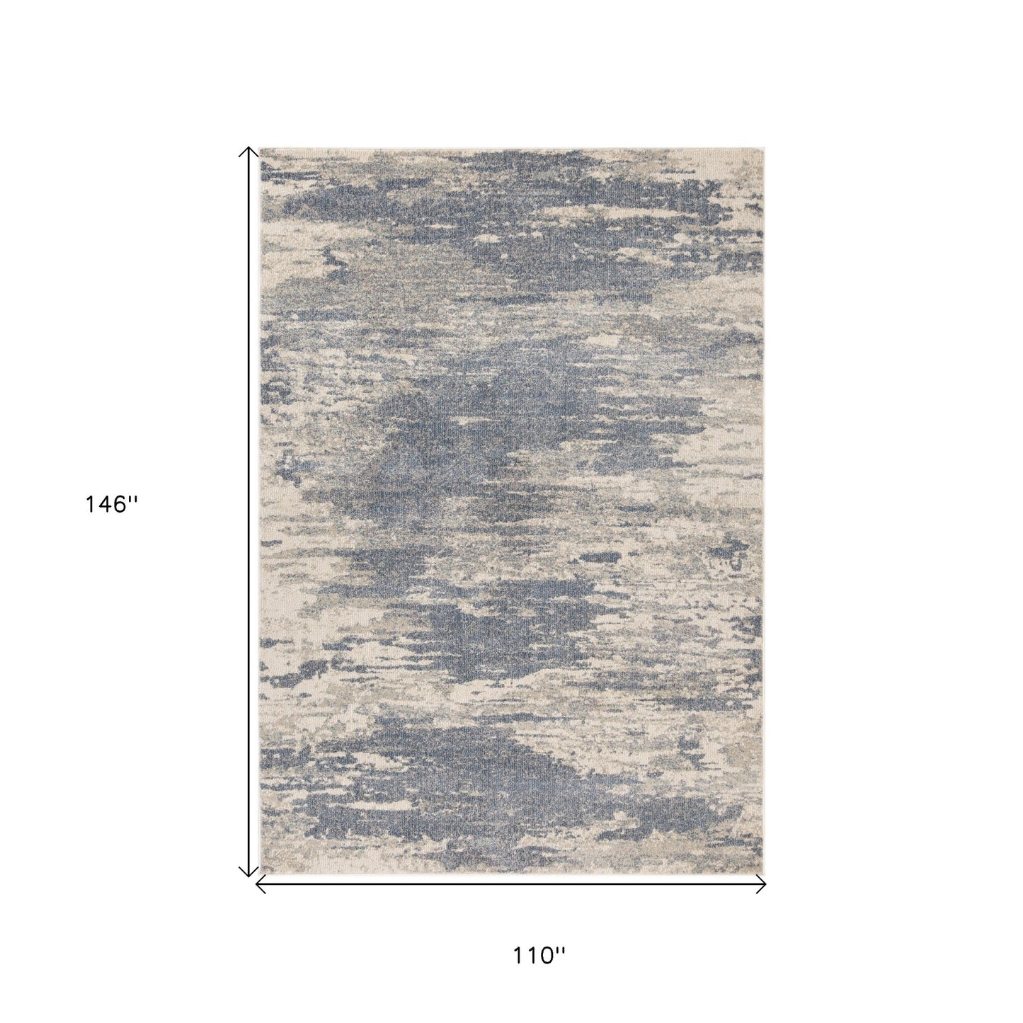 9' x 12' Gray Abstract Power Loom Area Rug