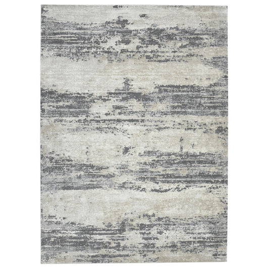 5' x 8' Blue and Gray Abstract Power Loom Area Rug