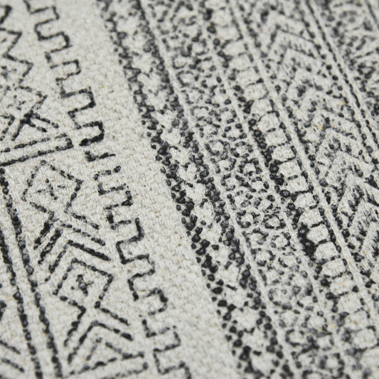 5' x 7' Charcoal Geometric Flatweave Handmade Distressed Area Rug