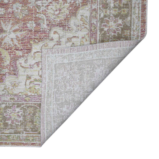 5' x 7' Coral Medallion Power Loom Area Rug
