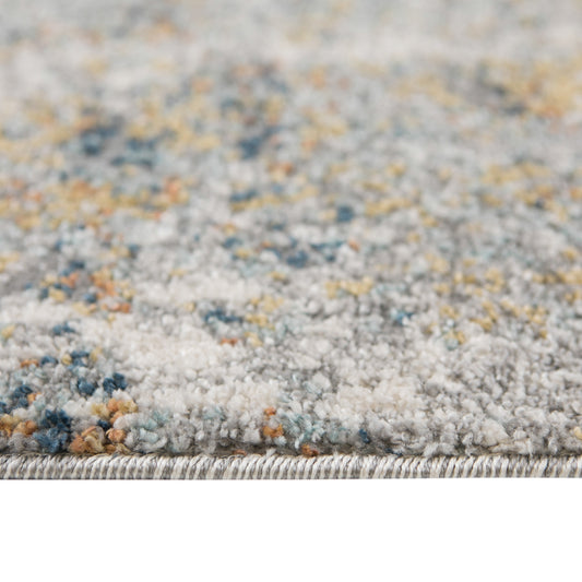 8' x 10' Blue and Yellow Abstract Power Loom Area Rug