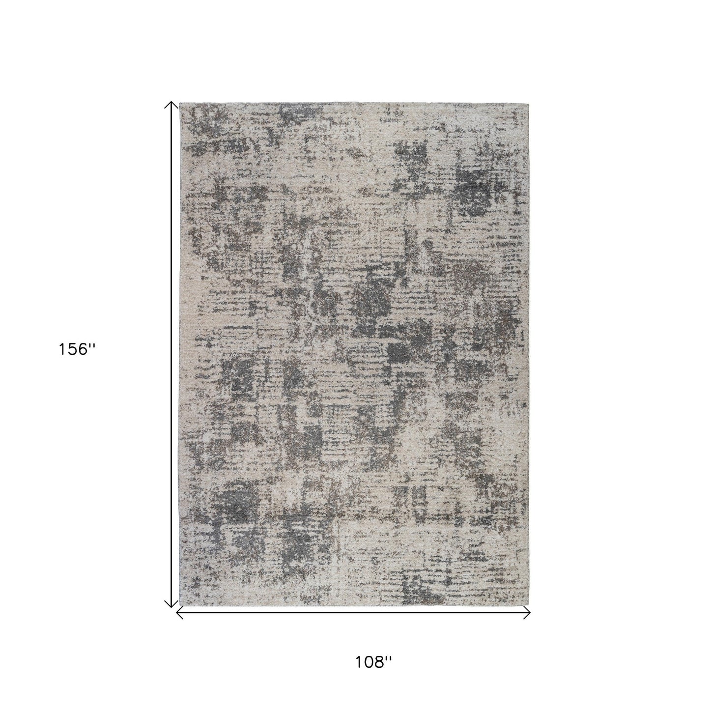 9' x 12' Gray and Beige Abstract Power Loom Area Rug