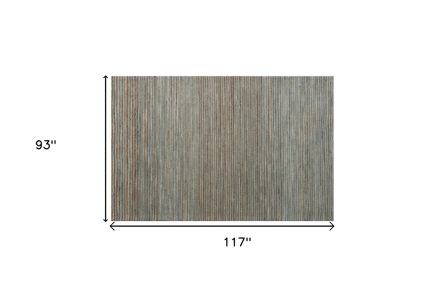 8' x 10' Blue Striped Hand Woven Area Rug
