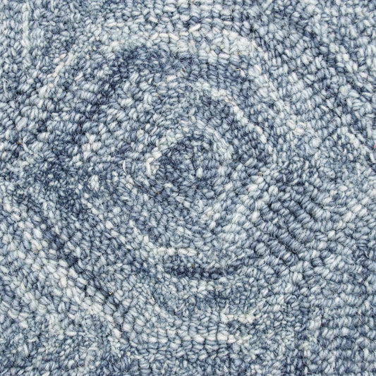 8' x 10' Blue Wool Geometric Hand Tufted Area Rug