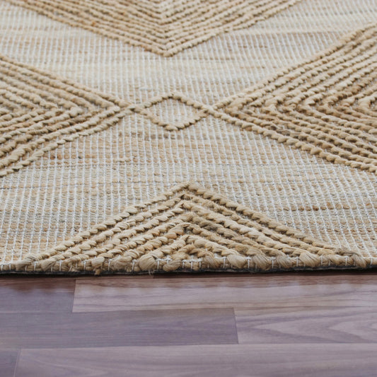 5' x 8' Brown Geometric Hand Woven Area Rug