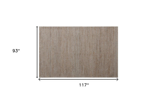 8' x 10' Beige Striped Hand Woven Area Rug