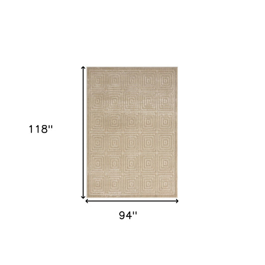 8' x 10' Beige Geometric Area Rug