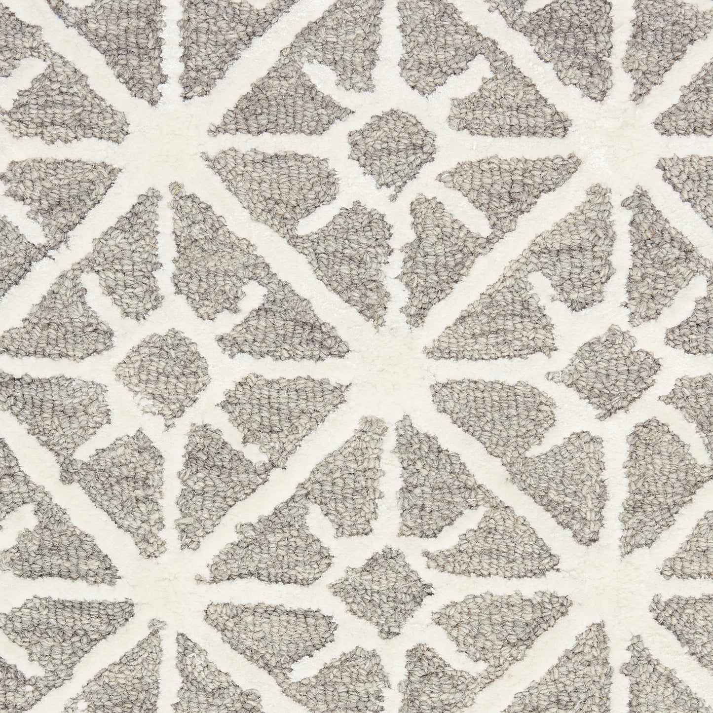 4' x 6' Gray and Ivory Geometric Hand Tufted Area Rug