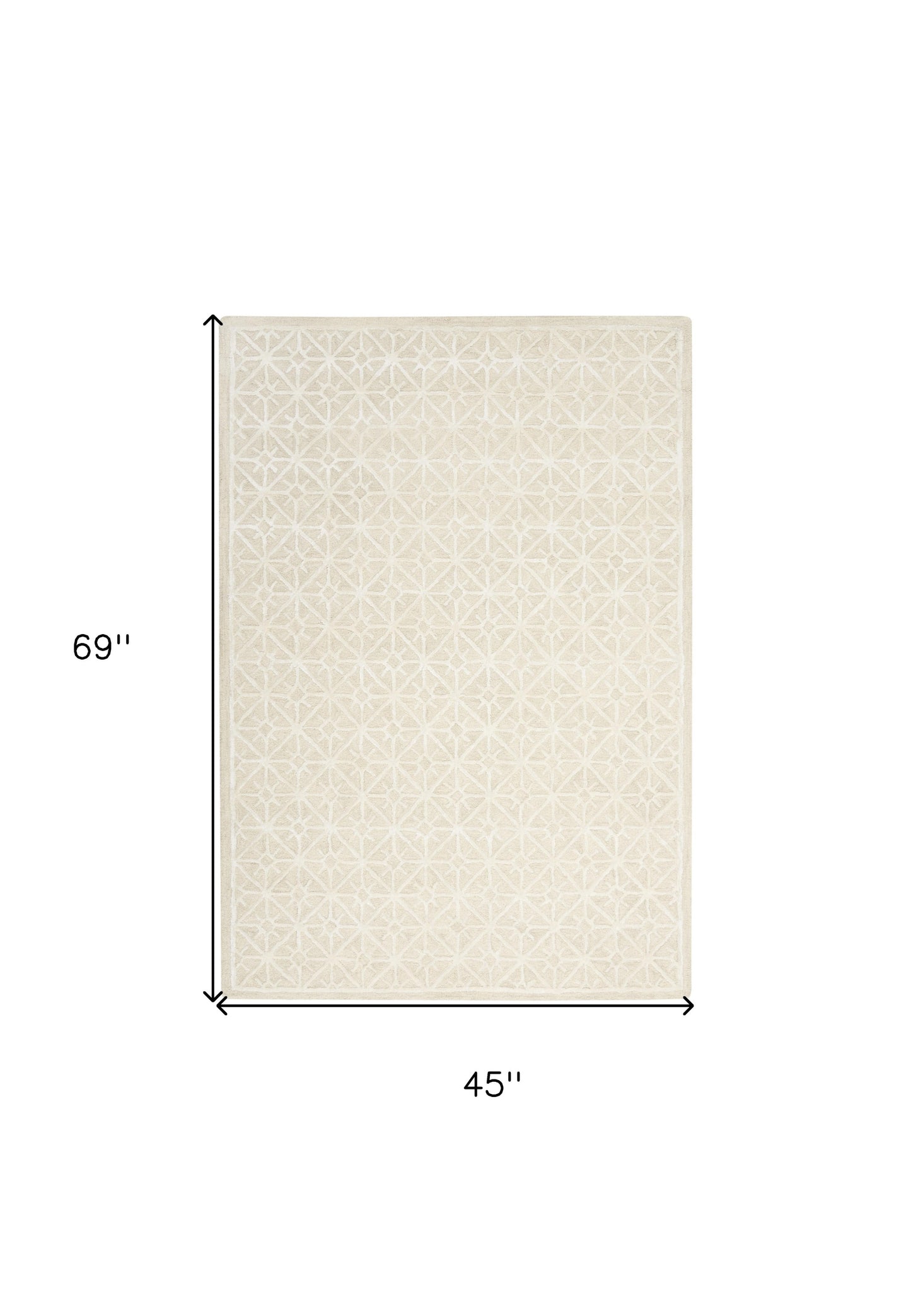 4' x 6' Ivory and Tan Geometric Hand Tufted Area Rug