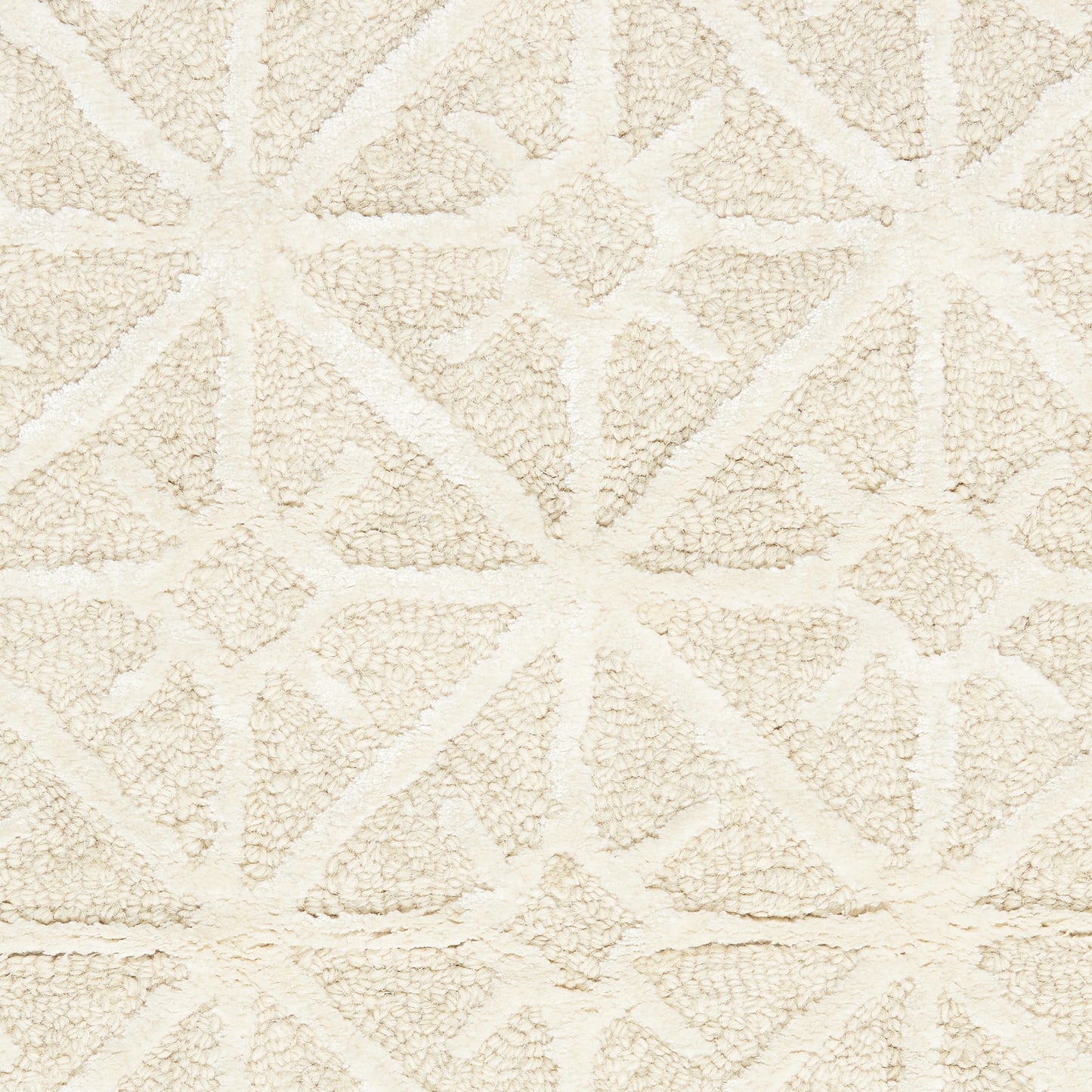4' x 6' Ivory and Tan Geometric Hand Tufted Area Rug