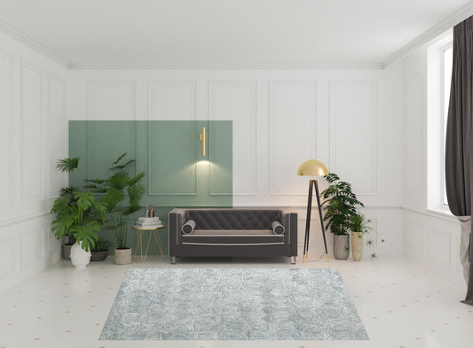 8' x 10' Silver Wool Geometric Hand Tufted Area Rug