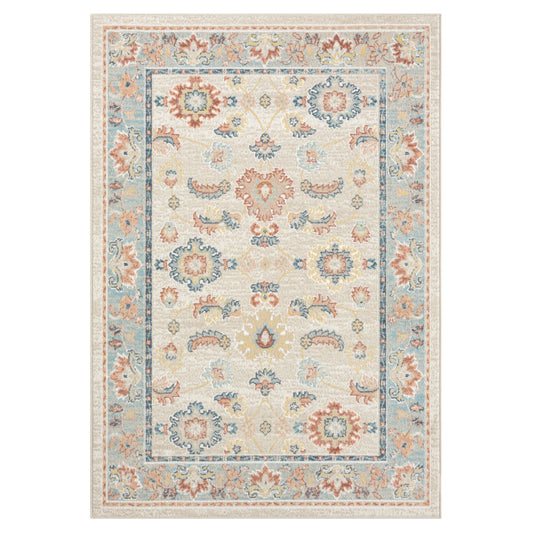 8' Ivory Abstract Runner Rug