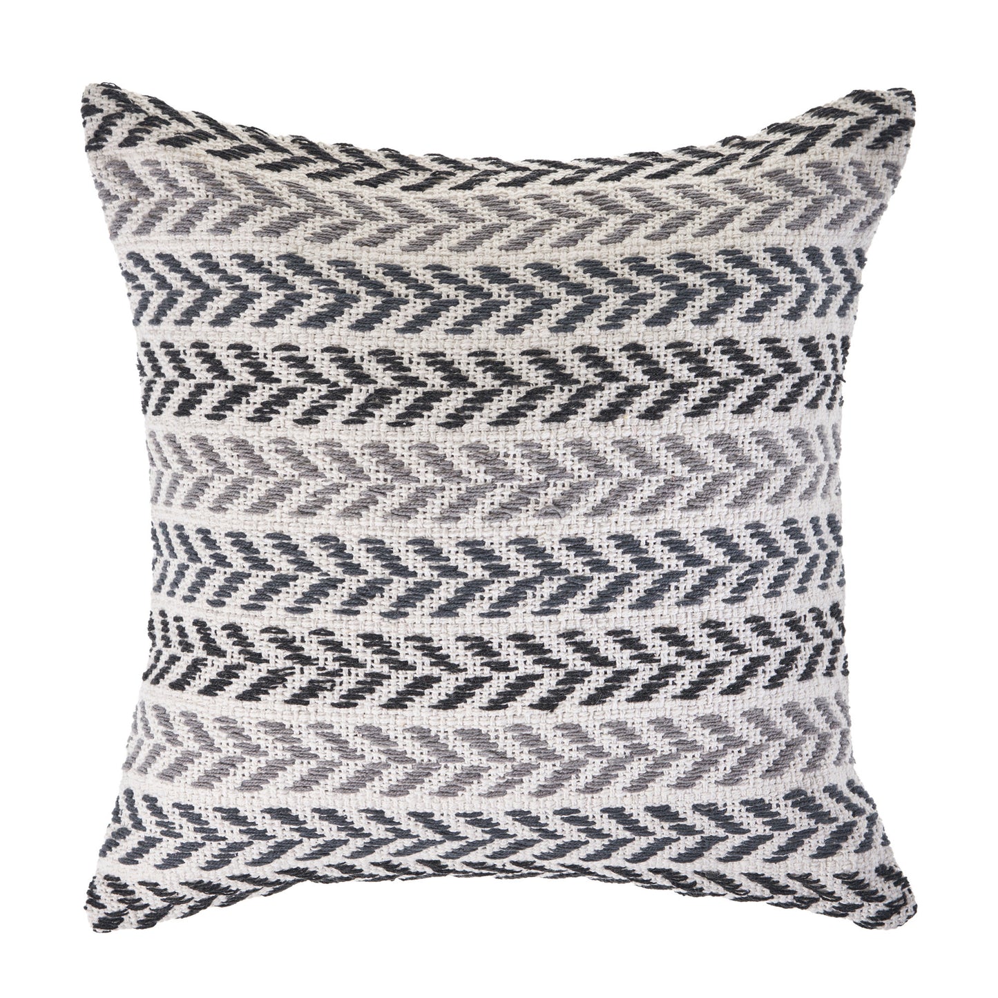 Set of Two 18" X 18" Black Beach Chevron Cotton Zippered Pillow