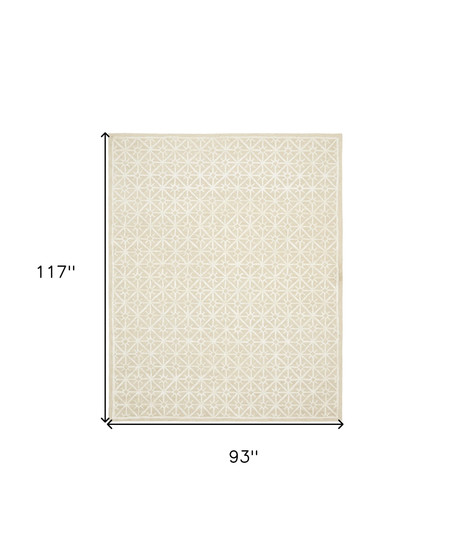 8' x 10' Beige and Ivory Geometric Hand Tufted Area Rug