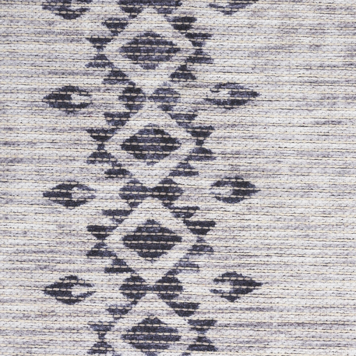9' x 12' Gray and Ivory Geometric Power Loom Washable Area Rug