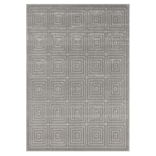 8' x 10' Gray Geometric Area Rug