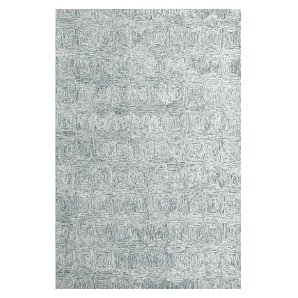 9' x 12' Silver Wool Geometric Hand Tufted Area Rug