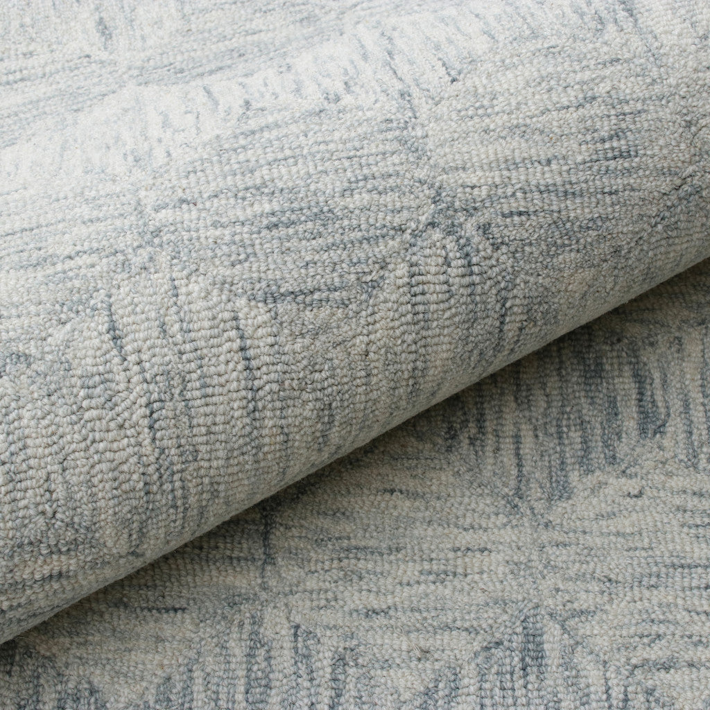9' x 12' Silver Wool Geometric Hand Tufted Area Rug