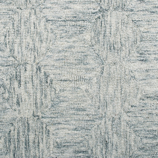 9' x 12' Silver Wool Geometric Hand Tufted Area Rug