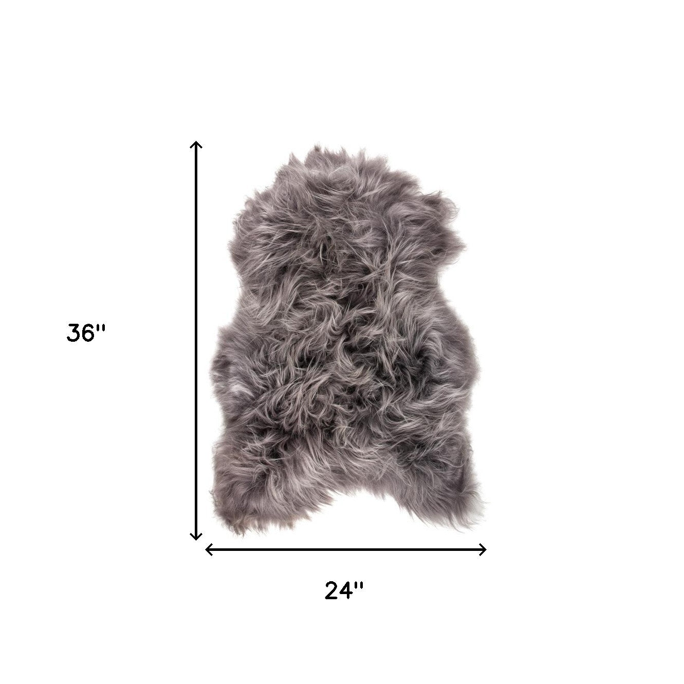 2' x 3' Gray Sheepskin Handmade Non Skid Area Rug