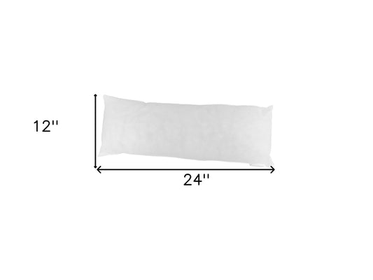 12" X 24" White No Icon Polyester Blown Seam Pillow Insert