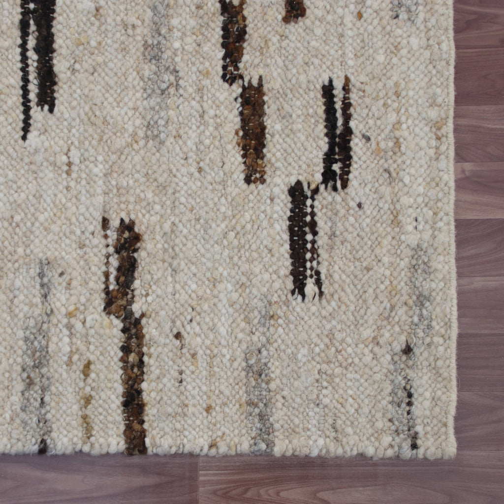 5' x 8' Brown Wool Abstract Hand Woven Area Rug