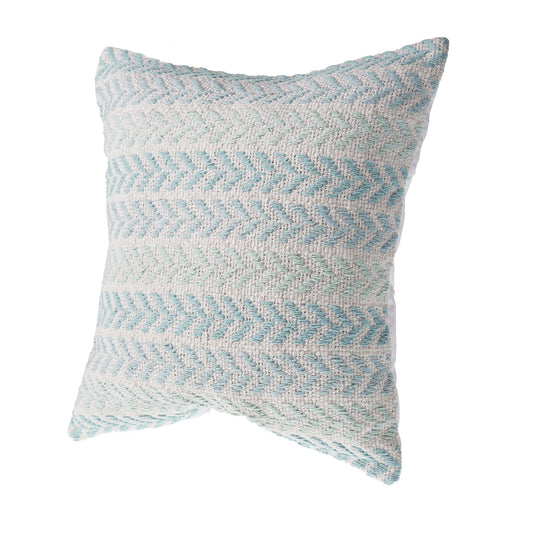 Set of Two 18" X 18" Blue Beach Chevron Cotton Zippered Pillow