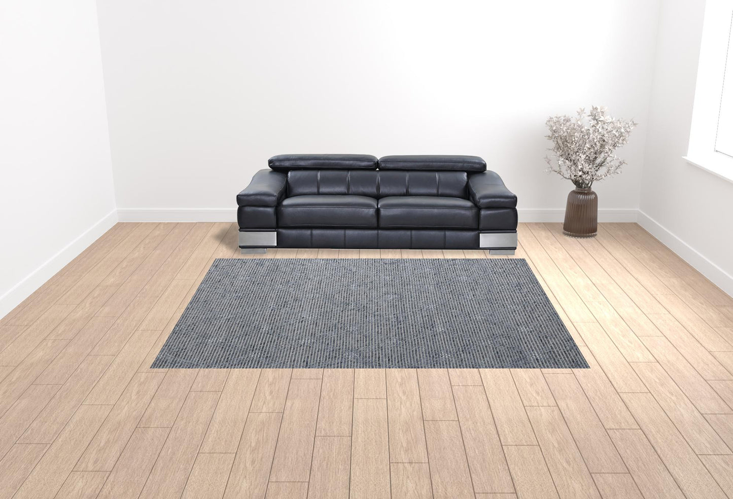 9' x 12' Blue Wool Geometric Hand Woven Area Rug