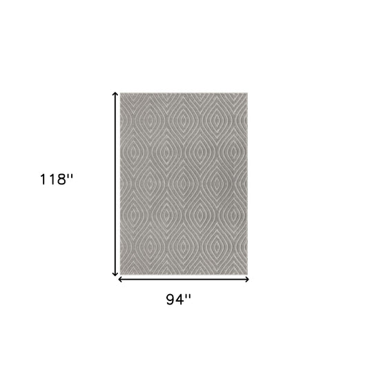 8' x 10' Gray Trellis Area Rug