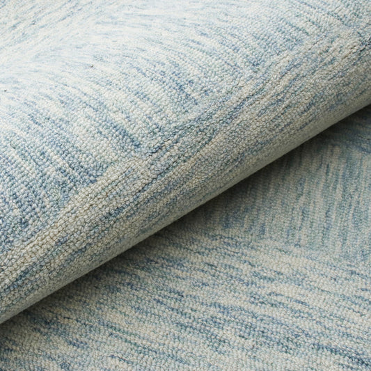 5' x 7' Blue Wool Abstract Hand Tufted Area Rug