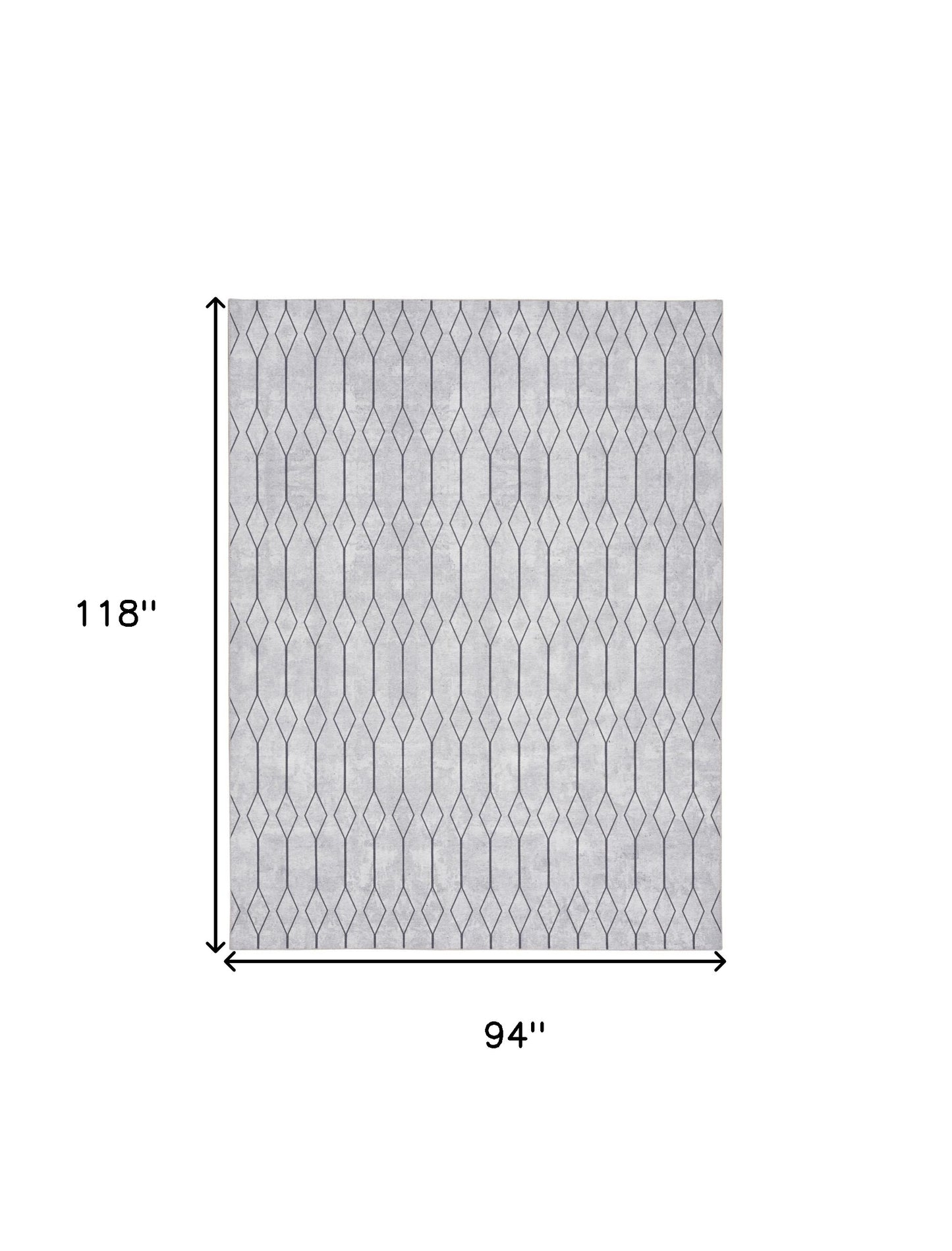 8' x 10' Ivory and Gray Geometric Power Loom Washable Area Rug