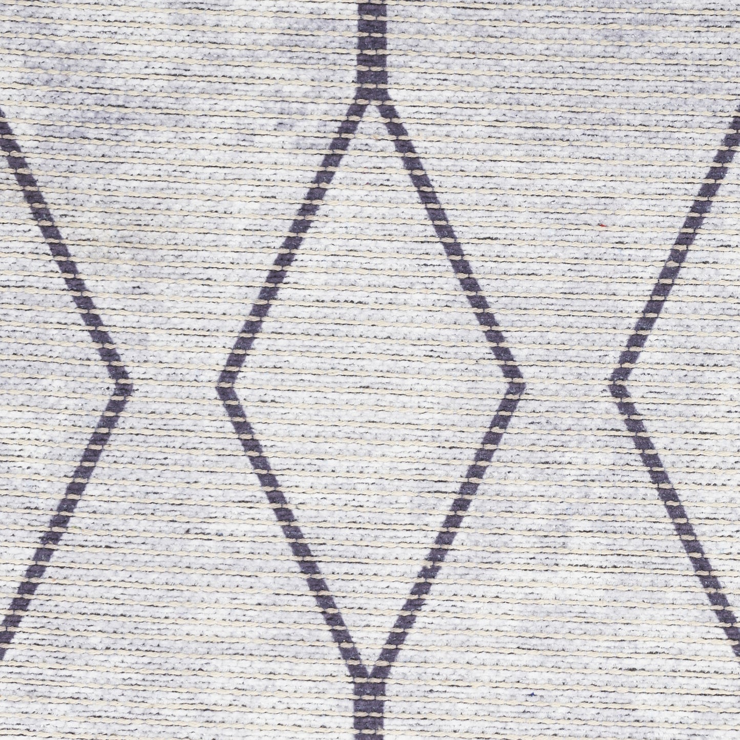 8' x 10' Ivory and Gray Geometric Power Loom Washable Area Rug