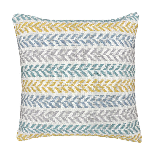 Set of Two 18" X 18" Yellow Beach Chevron Cotton Zippered Pillow