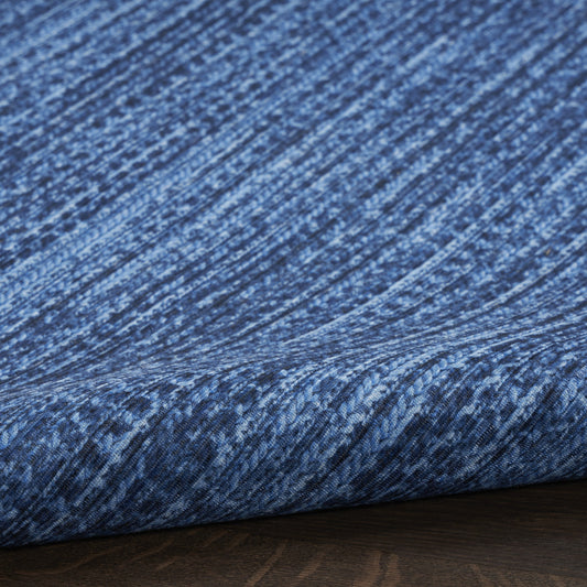 8' x 10' Blue and Gray Abstract Power Loom Washable Non Skid Area Rug
