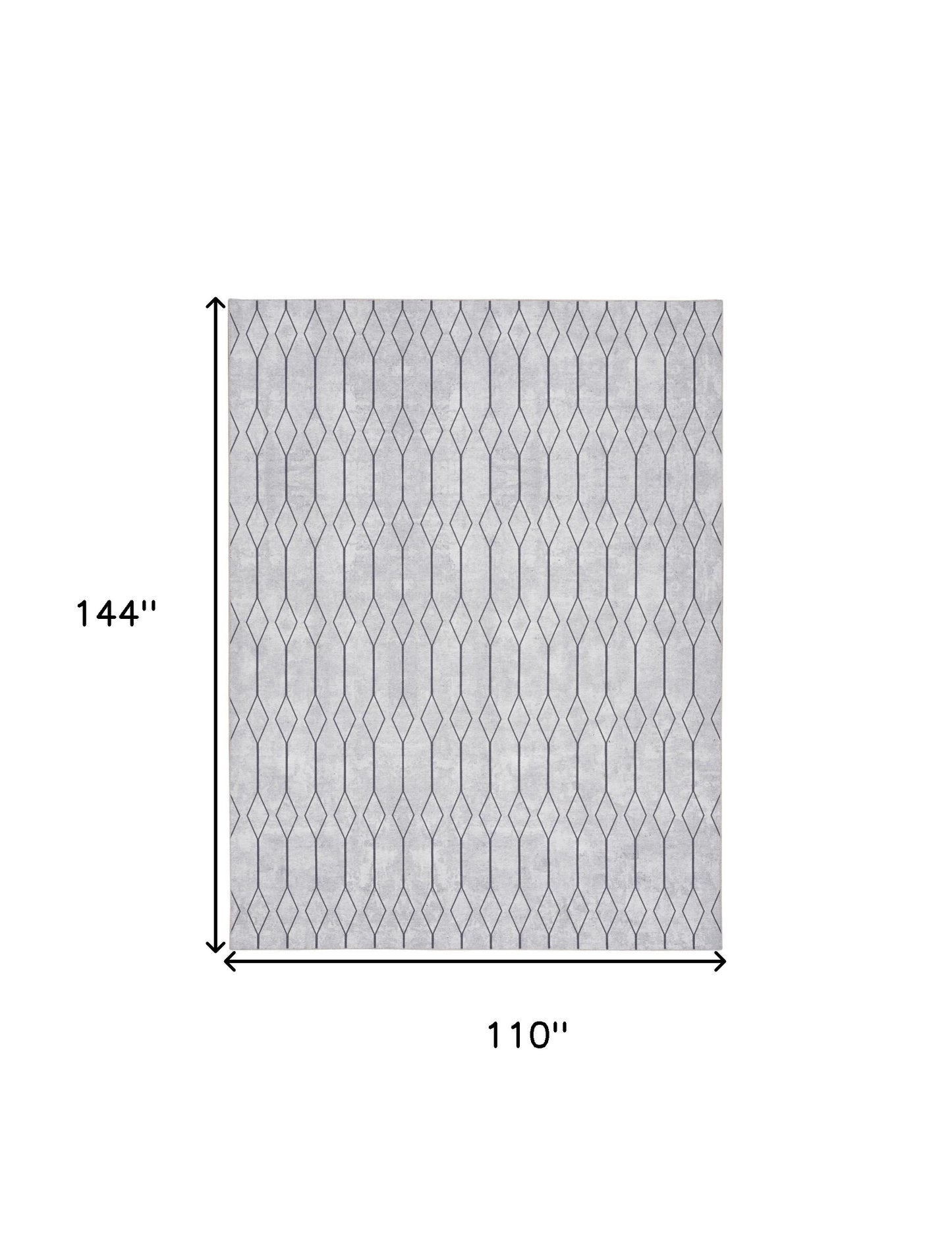 9' x 12' Ivory and Gray Geometric Power Loom Washable Area Rug