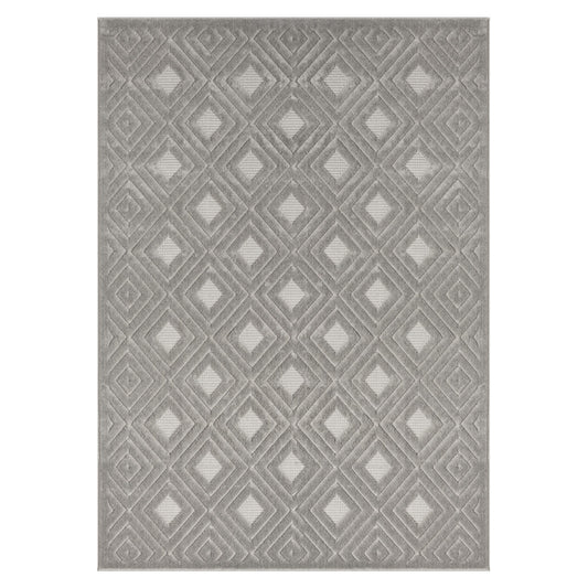 5' x 7' Gray Geometric Area Rug