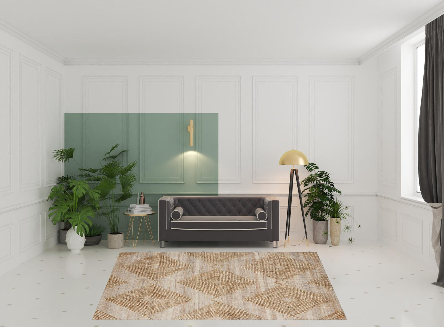8' x 10' Brown Geometric Hand Woven Area Rug