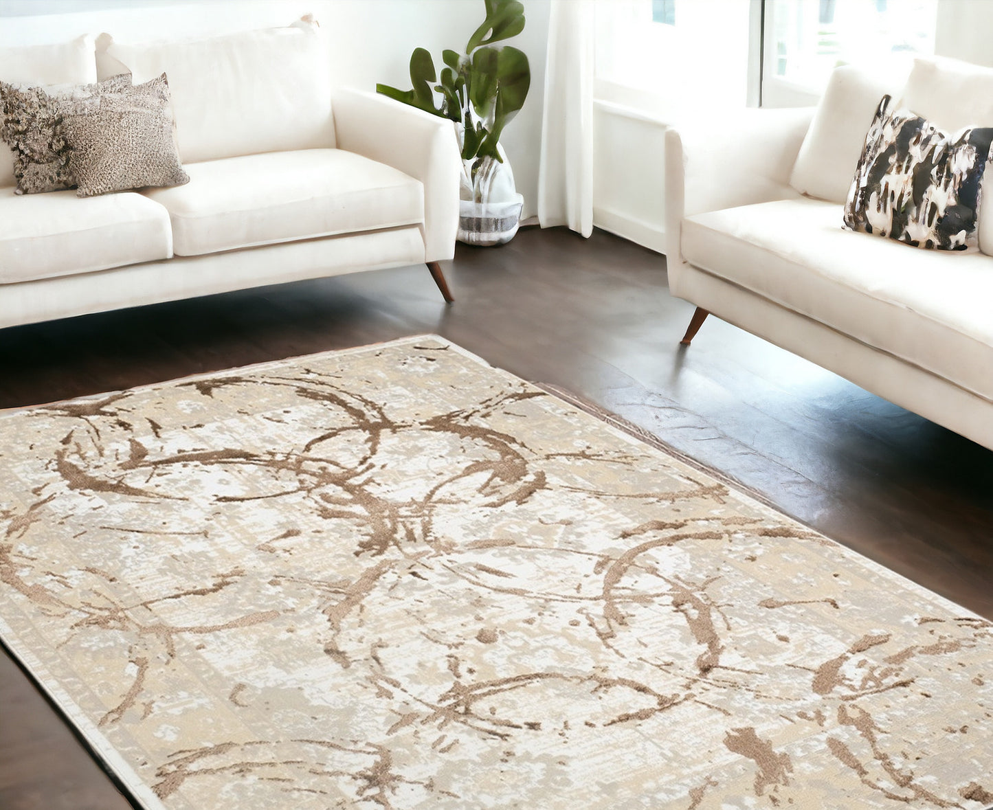 8' x 11' Bronze Abstract Area Rug