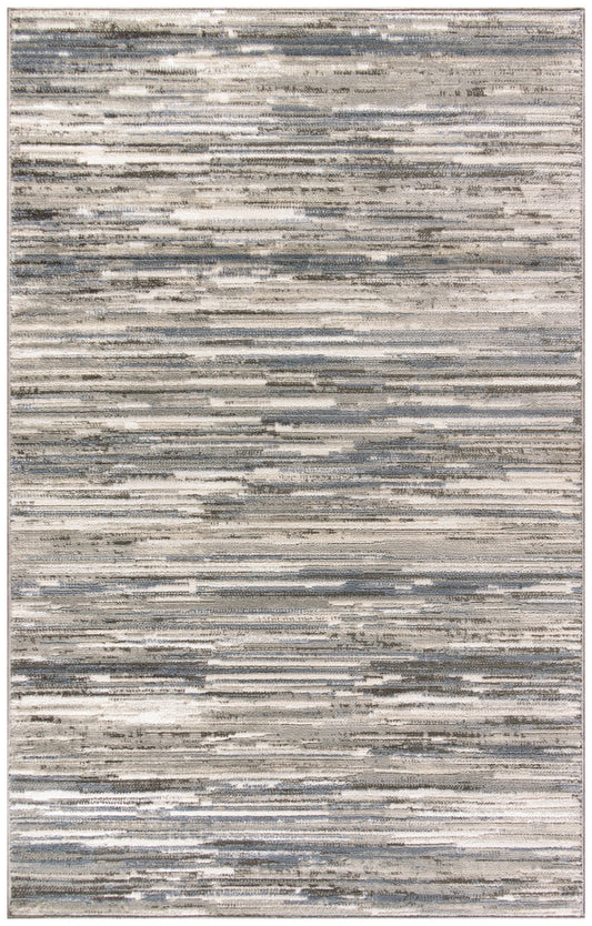 4' x 6' Cream Abstract Distressed Area Rug