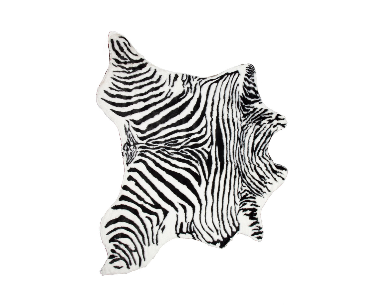 4' x 5' Black and White Faux Fur Printed Area Rug