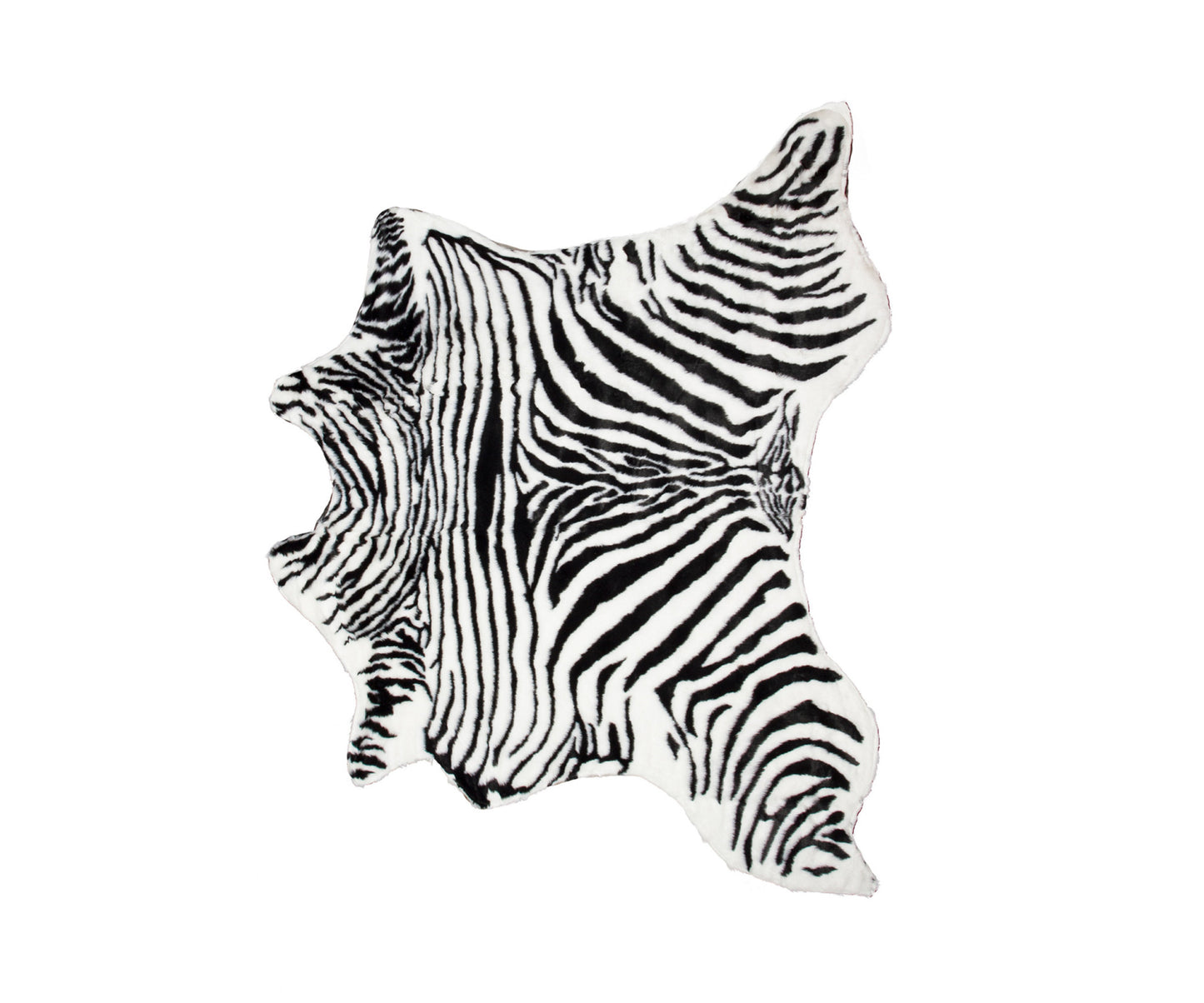 4' x 5' Black and White Faux Fur Printed Area Rug