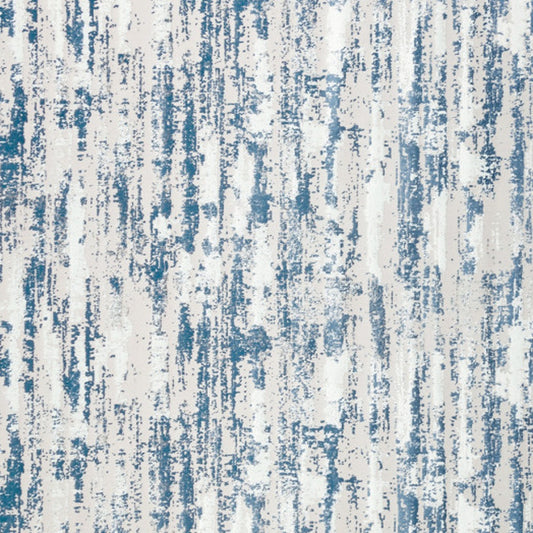 5' x 8' Navy Blue Abstract Washable Non Skid Area Rug
