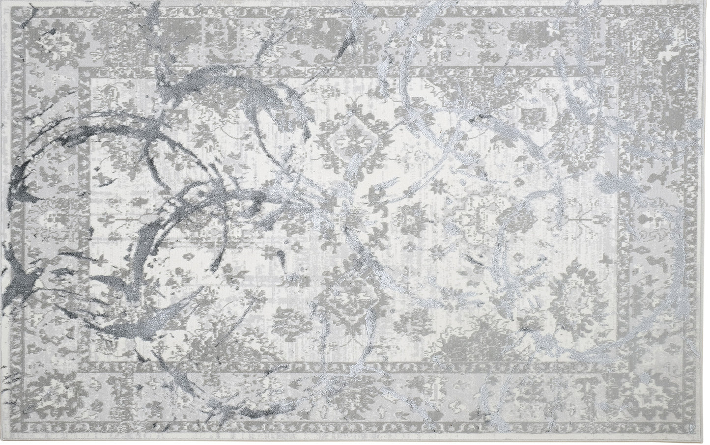 3' X 5' Gray Abstract Area Rug