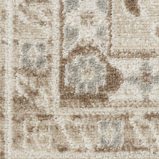 5' x 7' Brown Geometric Distressed Area Rug
