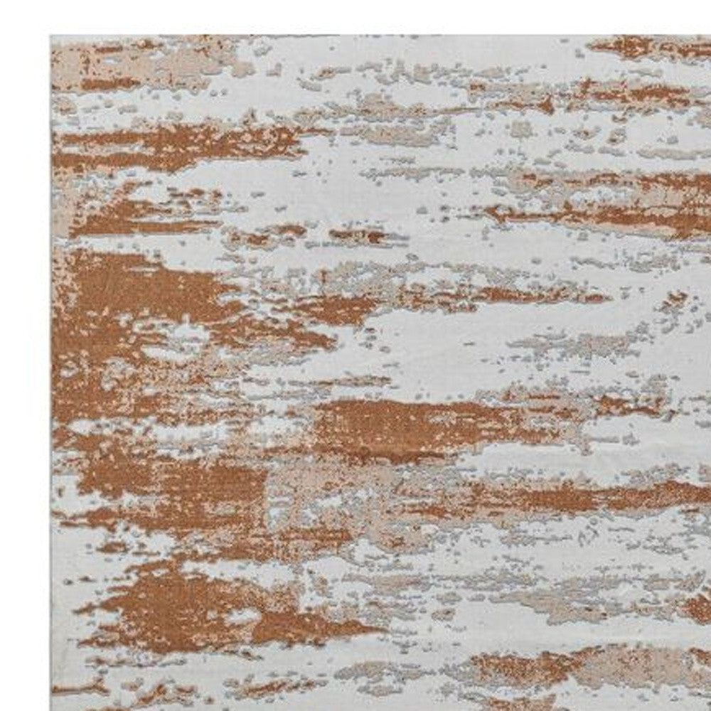 8' x 11' Gray and Brown Abstract Printed Washable Non Skid Area Rug